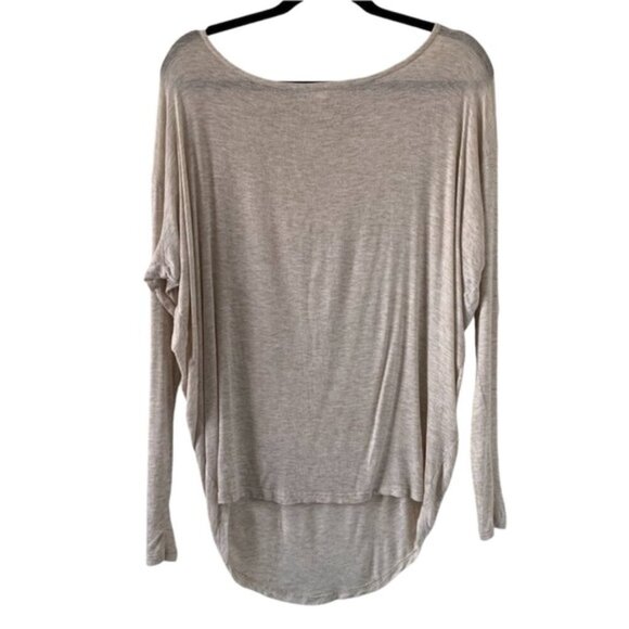Mendocino Ooyoo Long Sleeve Stretchy Casual Basic Top Heathered Beige Small - Picture 1 of 16